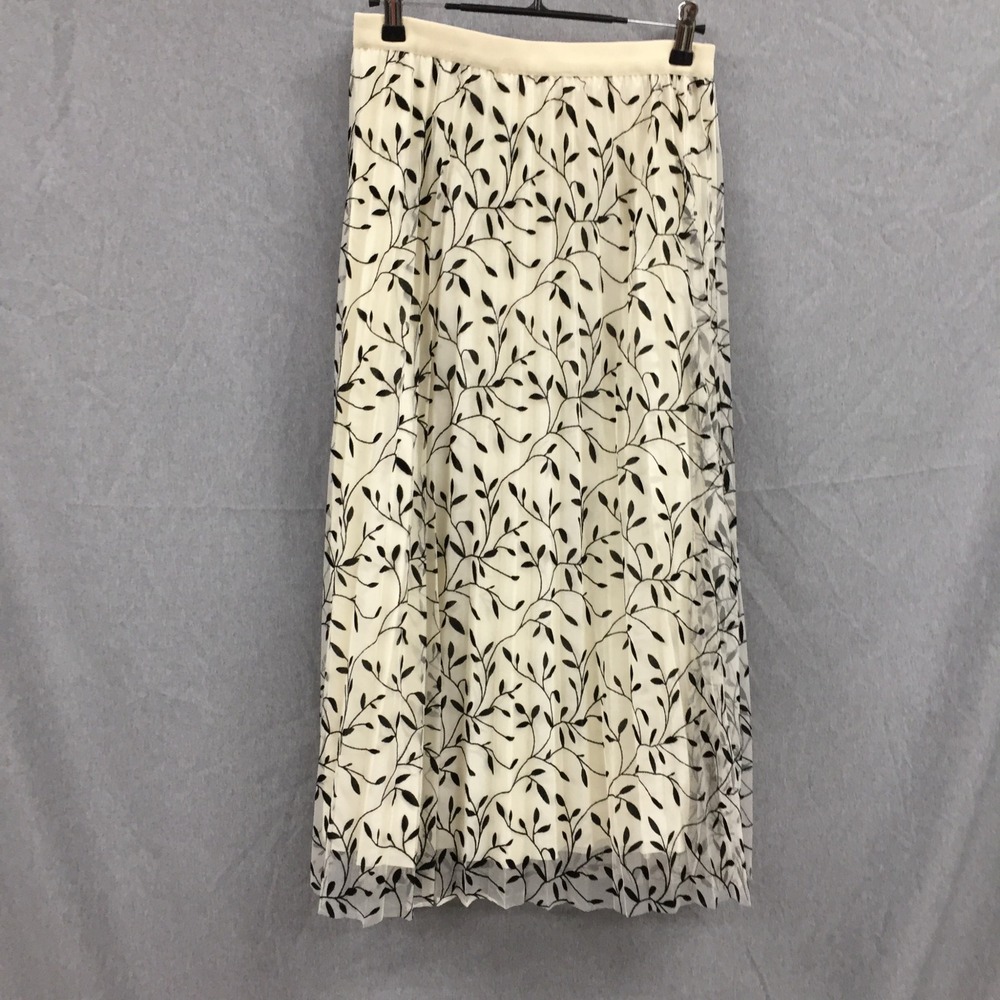 Proenza Schouler Floral Embroidered Tulle Maxi Skirt Mesh Small Boho Romantic